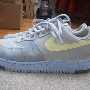 Nike Air Force 1 Crater Pure Platinum Barely Volt Shoes/Sneakers sz US men 10